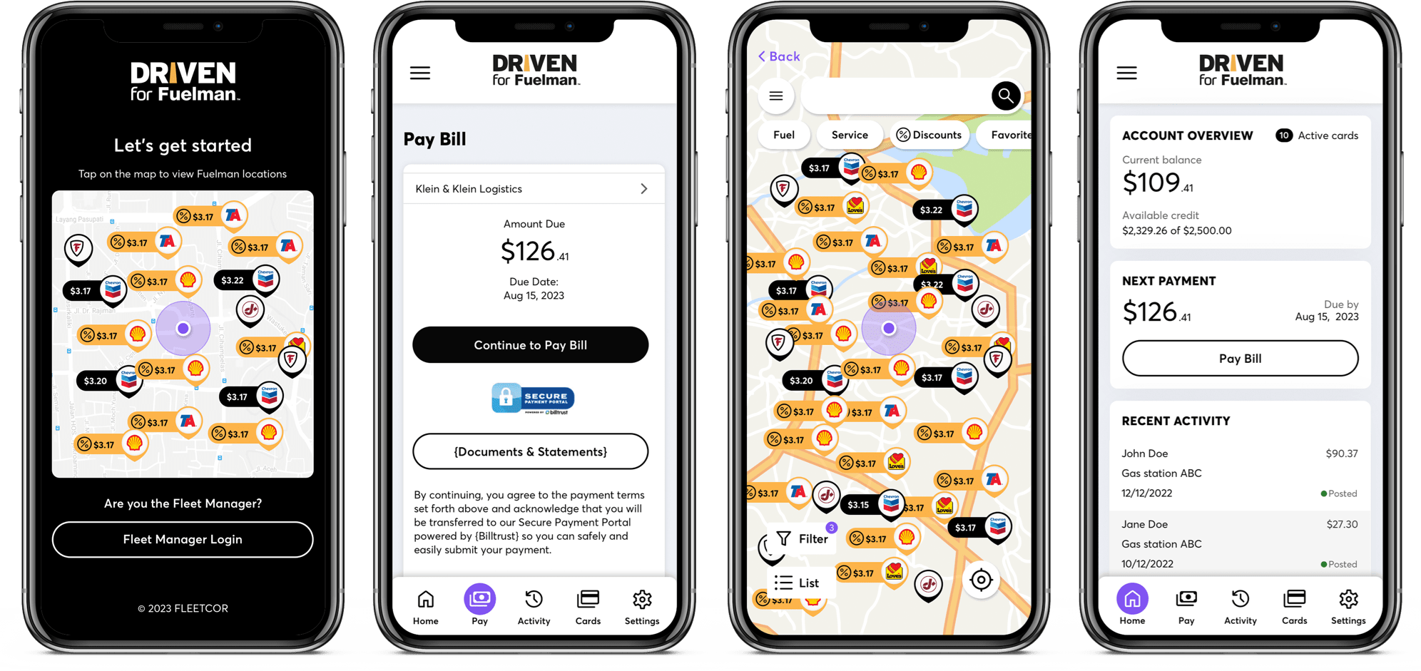 Preview of the Driven for Fuelman app