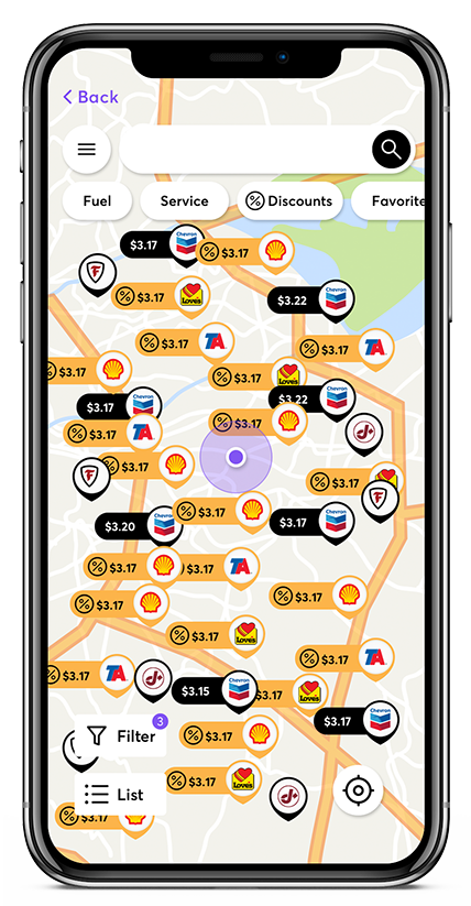 Fuel locator screen preview